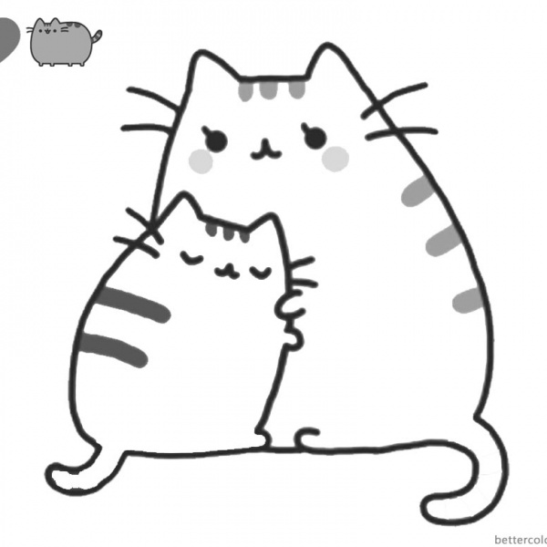 Pusheen Coloring Pages Happy Birthday Party with Dad - Free Printable ...