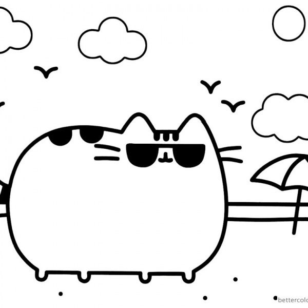 Pusheen Coloring Pages Meomy Christmas - Free Printable Coloring Pages