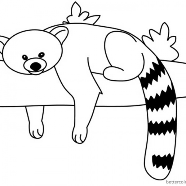 Red Panda Coloring Pages Two Red Pandas Clipart - Free Printable ...