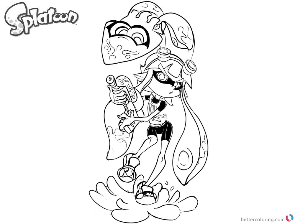 Splatoon Coloring Pages Cute Inkling Girl - Free Printable Coloring Pages