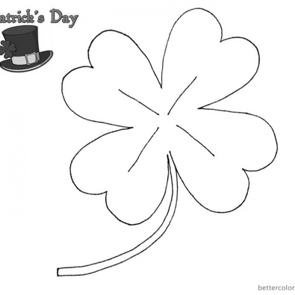 St Patrick Day Shamrock coloring pages Cute kitten - Free Printable