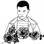 Stranger Things Coloring Pages Eleven Outline by emmidy