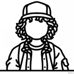 Stranger Things Coloring Pages No Face Dustin Henderson