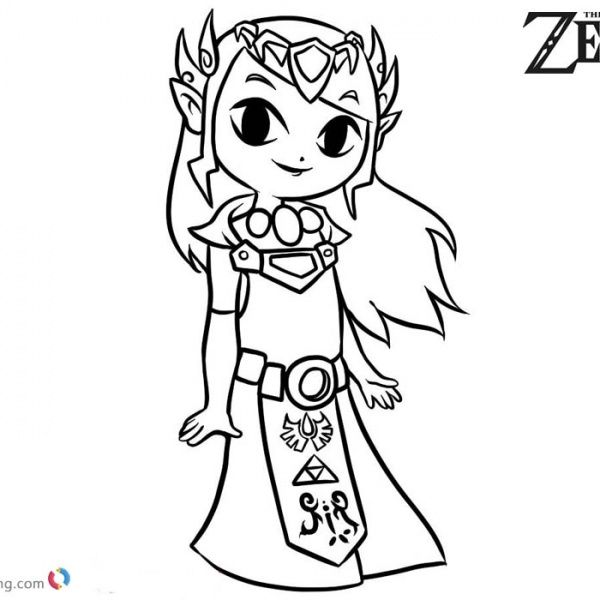 Chibi Zelda Coloring Sheet Coloring Pages