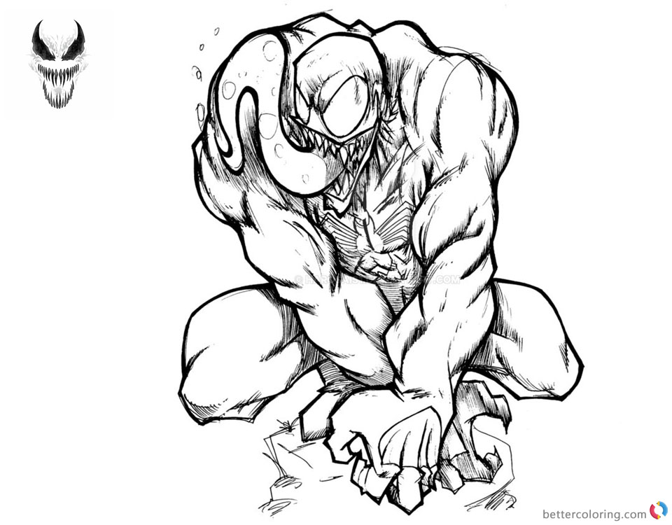 Spiderman Venom Coloring Pages Printable - coloringpages2019