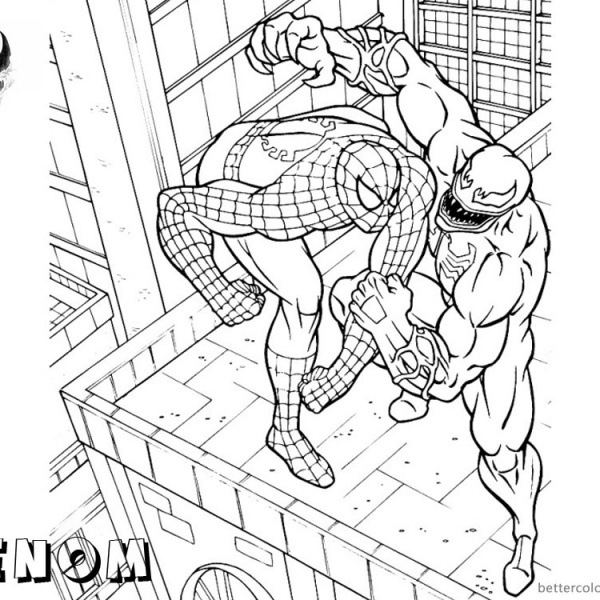 Venom Coloring Pages Spiderman x Venom Mask - Free Printable Coloring Pages