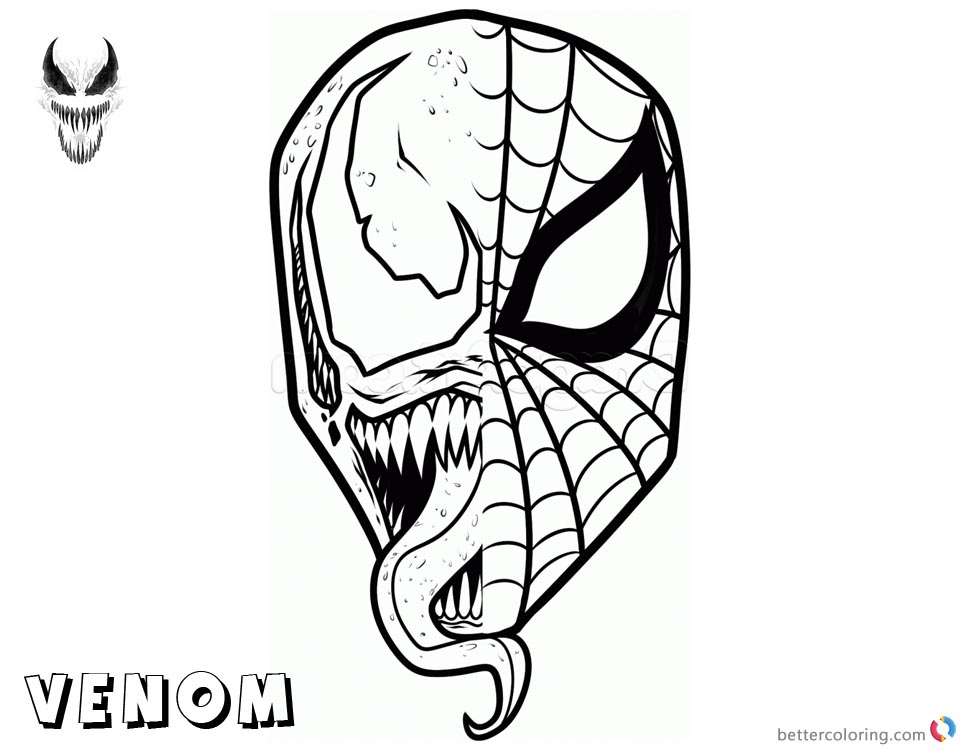 Venom Coloring Pages Spiderman X Venom Mask Free Printable Coloring Pages