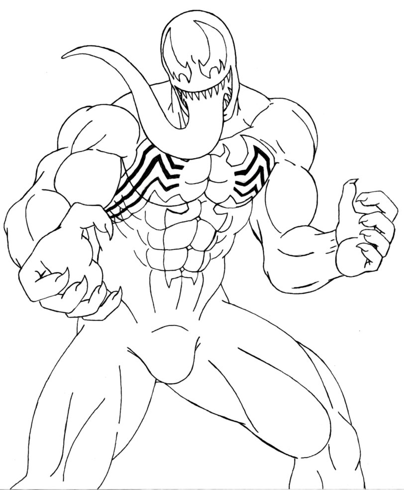 Venom Lineart Coloring Page