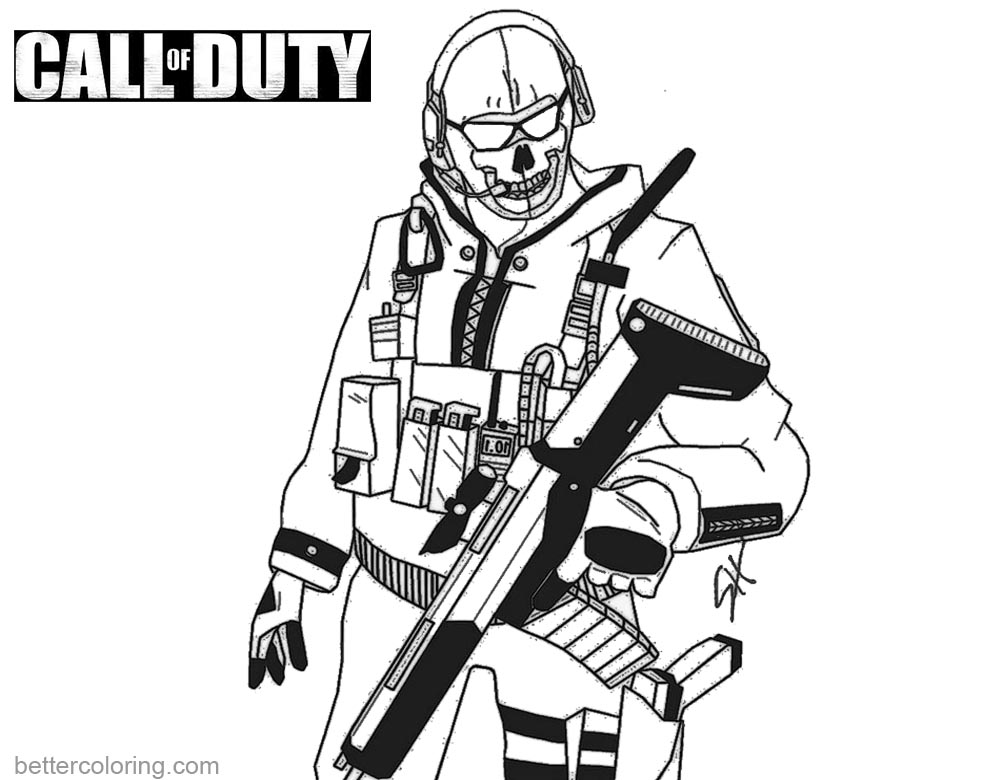 Call of Duty Coloring Pages Ghost - Free Printable Coloring Pages