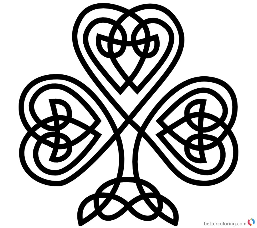 Celtic Knot Coloring Pags Shamrock Pattern Free Printable Coloring Pages