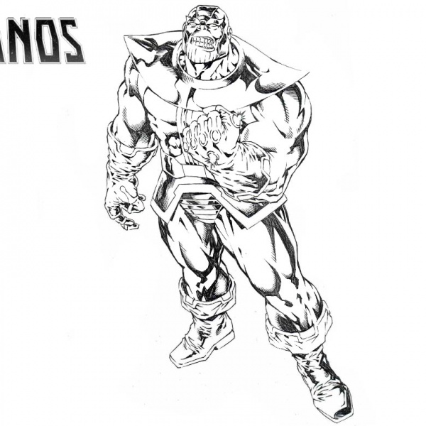 Thanos Coloring Pages Drawing by George Perez - Free Printable Coloring