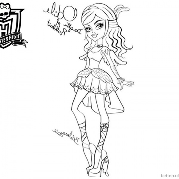 Toralei Stripe from Monster High Coloring Pages Line Drawing Clipart