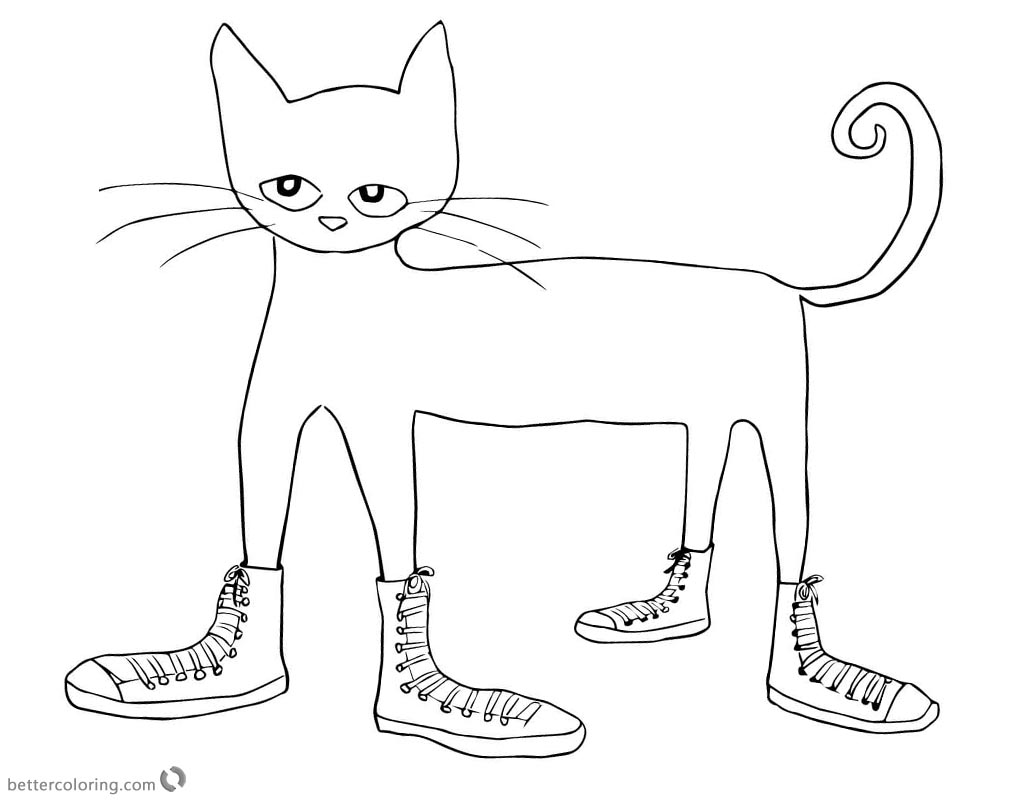 Pete the Cat Coloring Pages Cat in Shoes Clipart Free Printable