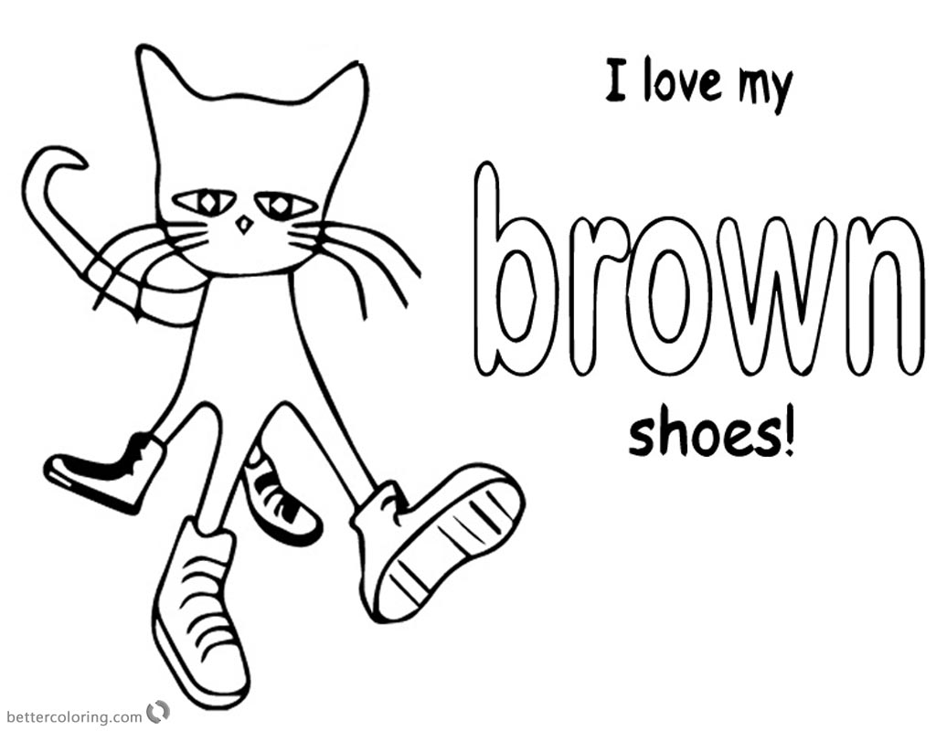 Download Pete the Cat Coloring Pages Color Brown Shoes - Free ...