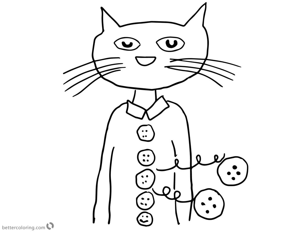 Pete the Cat Coloring Pages Groovy Buttons - Free ...