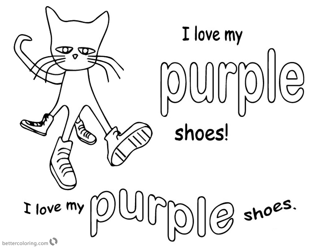 Download Pete the Cat Coloring Pages I Love My Purple Shoes - Free ...
