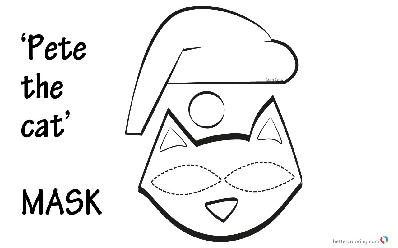 Pete The Cat Coloring Pages Mask Template Free Printable Coloring Pages