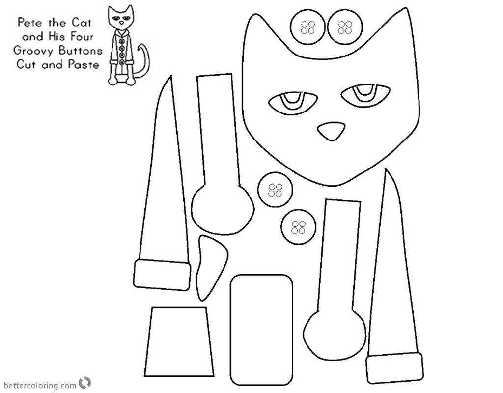 Pete the Cat Coloring Pages Paper Craft Activity Free Printable