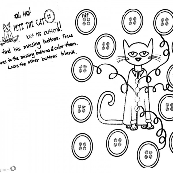 Pete the Cat Coloring Pages Play Guitar for Lunch - Free Printable ...