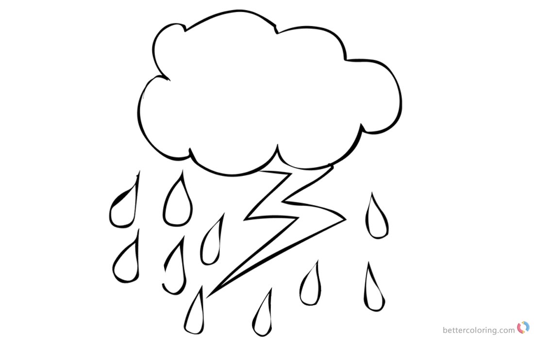 Raindrop Coloring Pages Lightning - Free Printable Coloring Pages