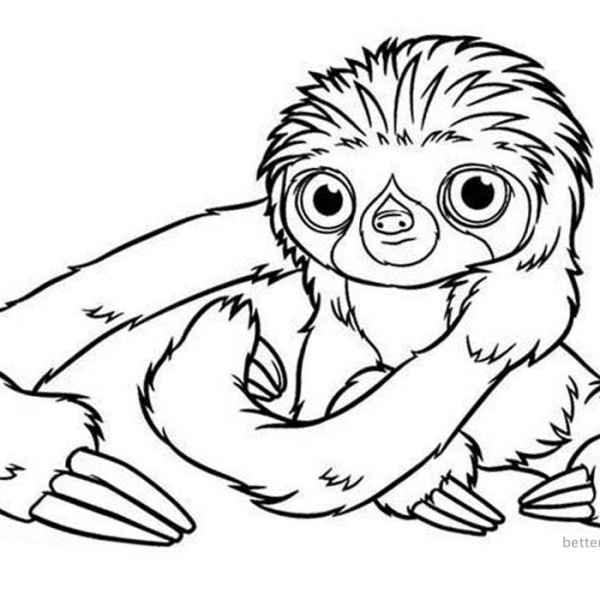 Sloth Coloring Pages Heart Sticker Template - Free Printable Coloring Pages