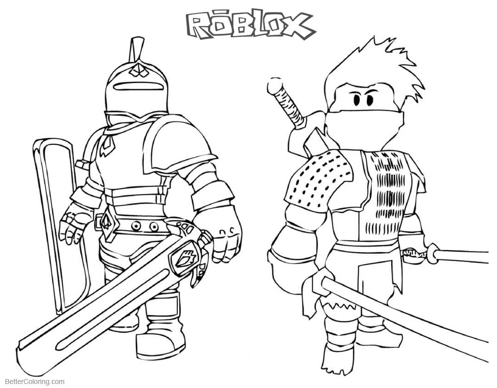 Roblox Coloring Pages Ninja And Knight Free Printable Coloring Pages