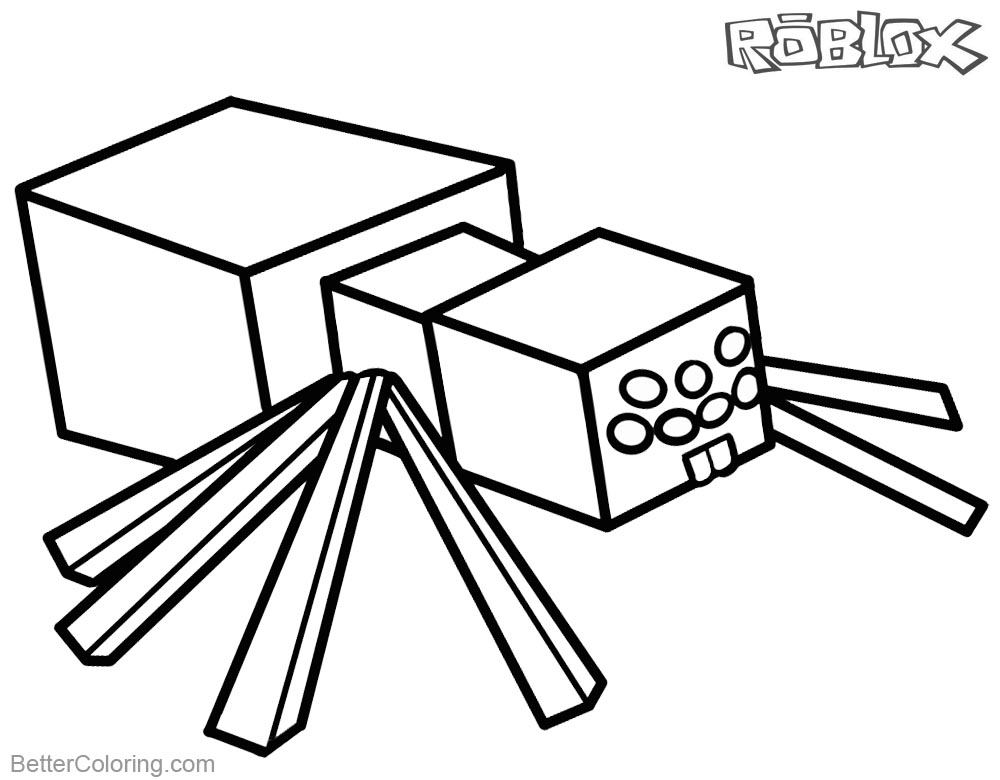Roblox Minecraft Coloring Pages Spider - Free Printable Coloring Pages