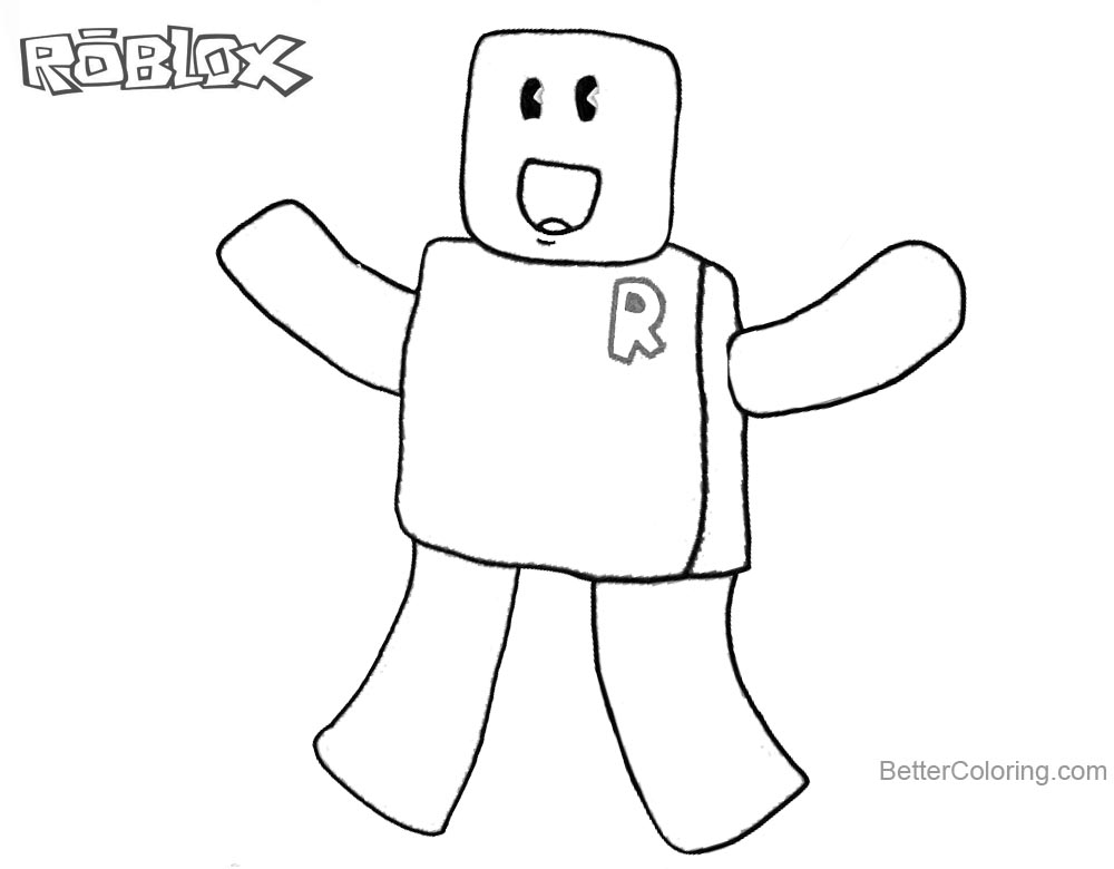 Roblox Noob Coloring Pages Happy Noob Free Printable Coloring Pages