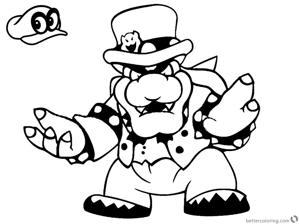 Mario Odyssey Coloring Pages Super Printable Getcolorings Color Print ...