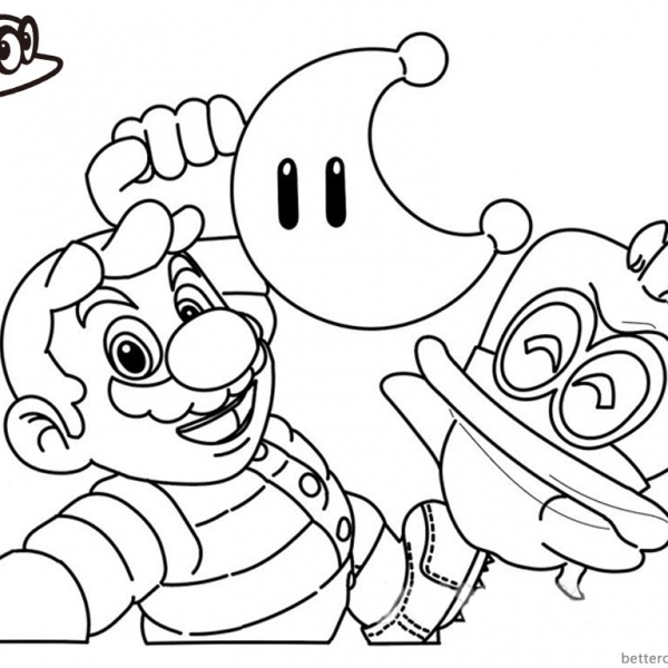Mario Odyssey Cappy Kleurplaat Bettercoloring Printables Sketch ...