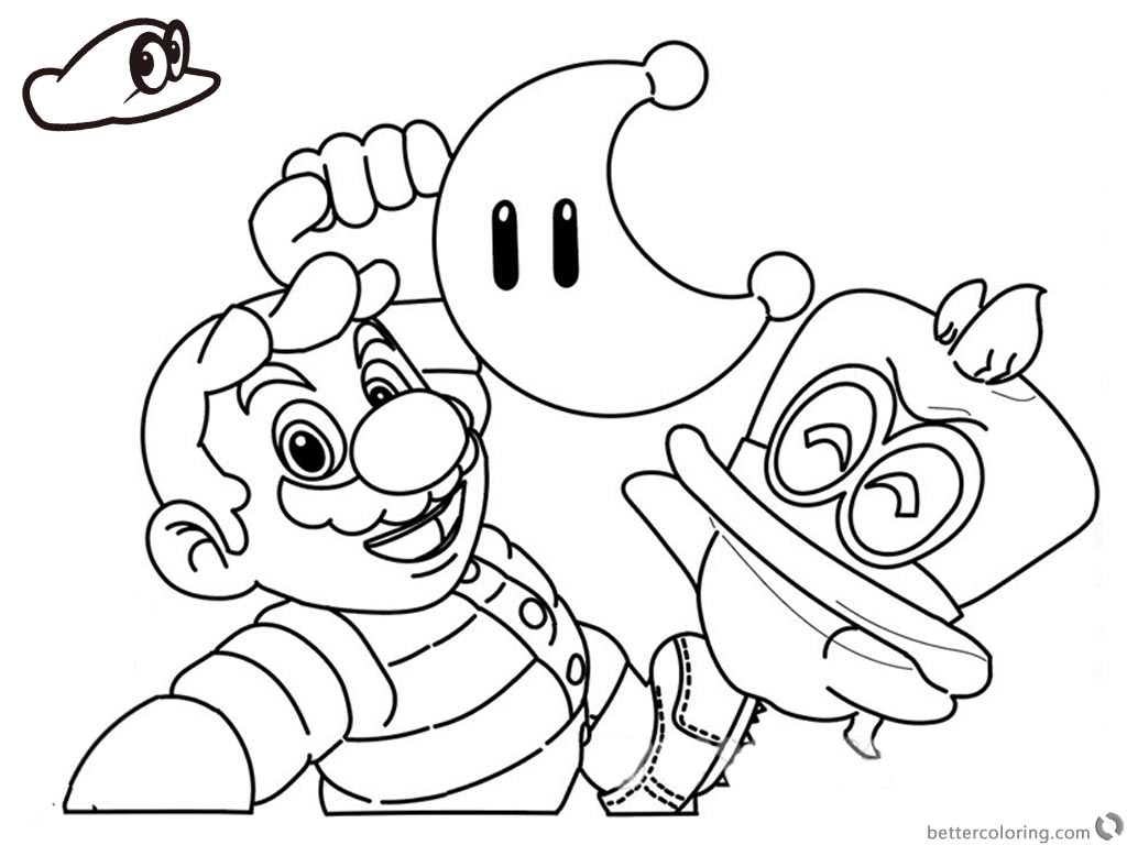 Super Mario Odyssey Coloring Pages Line Drawing - Free Printable ...