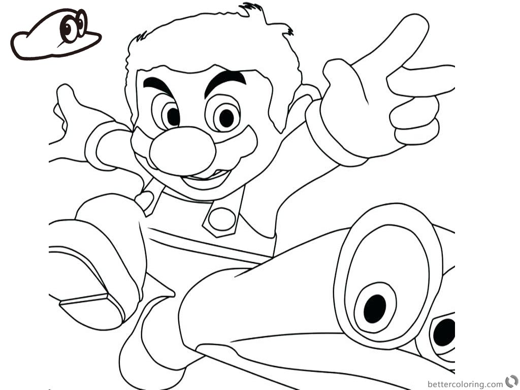 Mario Odyssey Colouring Pages