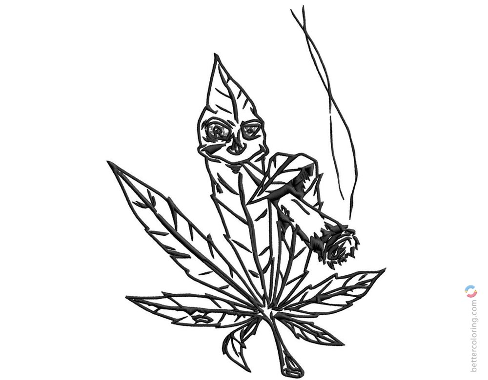 Weed Coloring Pages Marijuana Pot Leaf Free Printable Coloring Pages