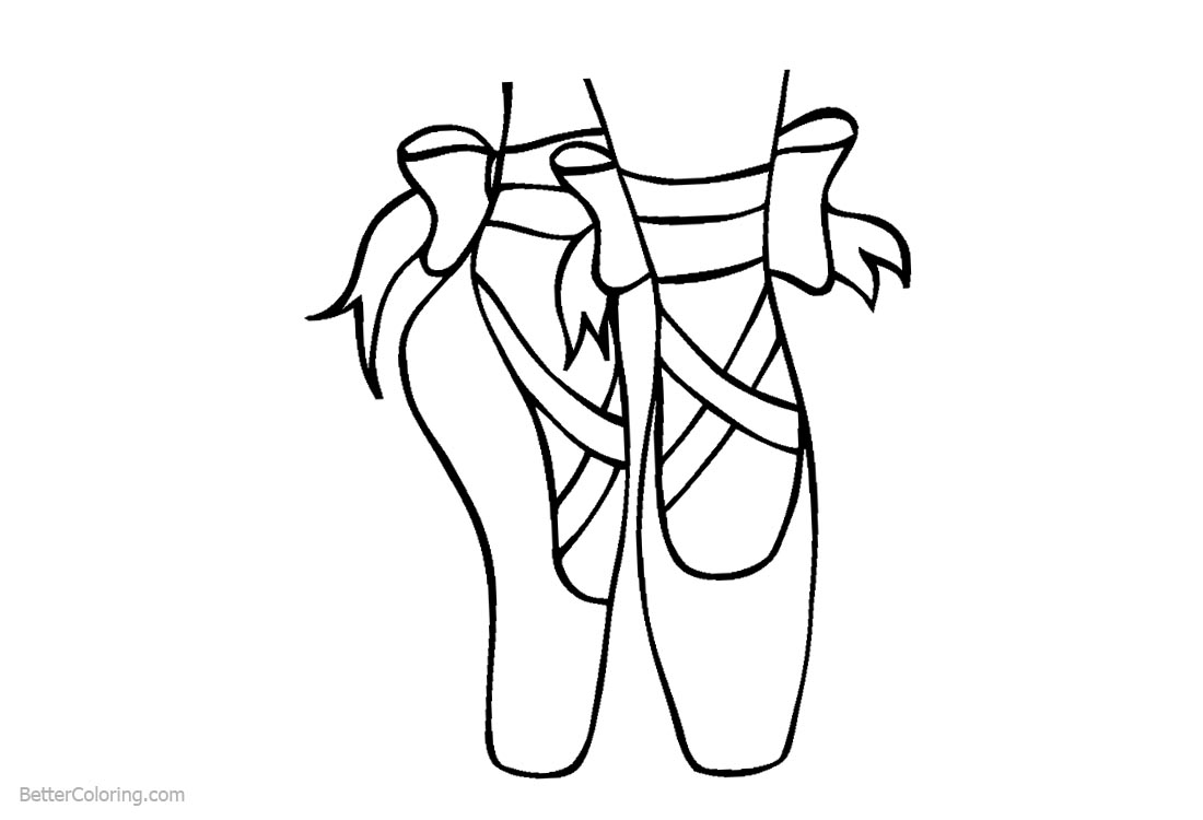 Ballet Coloring Pages Shoes - Free Printable Coloring Pages