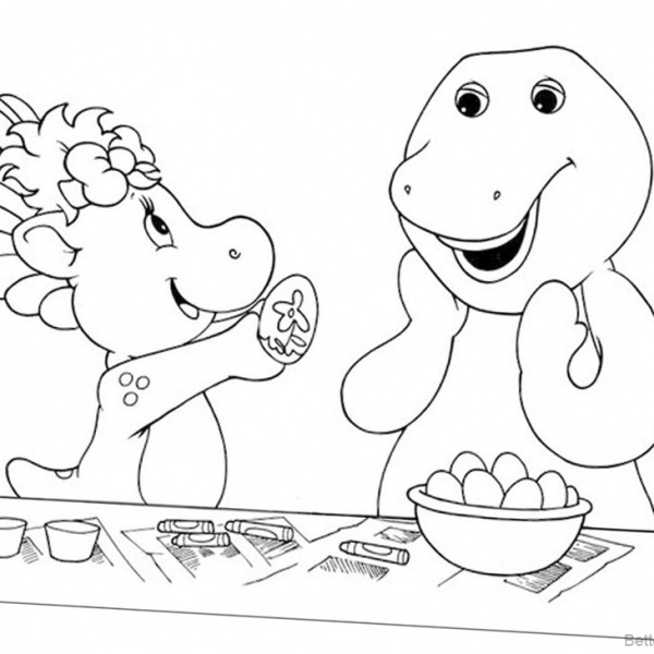 Barney Coloring Pages Spring Raining - Free Printable Coloring Pages