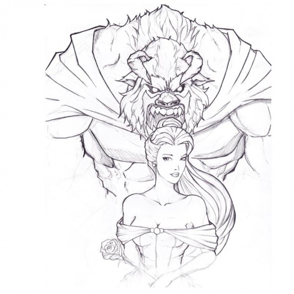 Beauty and The Beast Coloring Pages - Free Printable Coloring Pages
