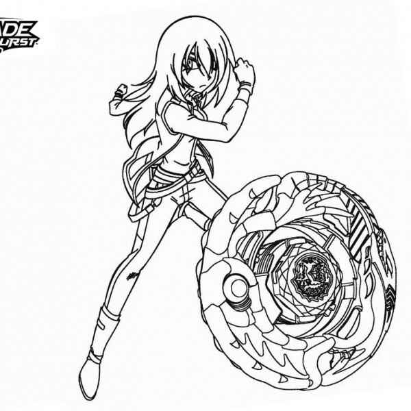 Beyblade Burst Coloring Pages Girl with Beyblade - Free Printable ...