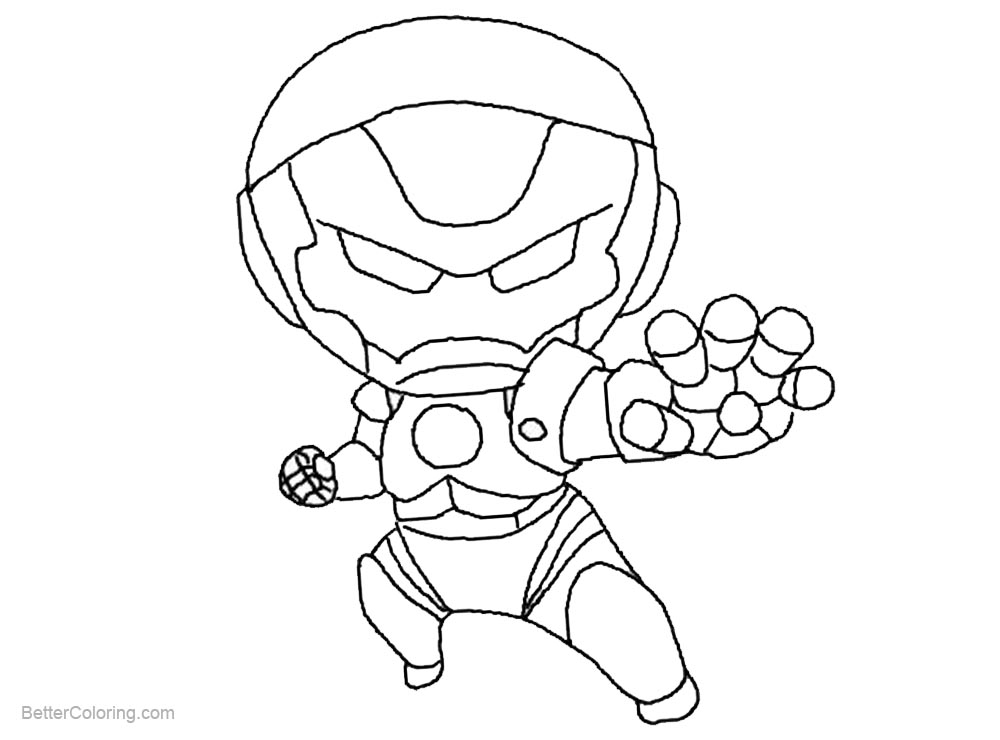 Chibi Iron Man Coloring Pages Line Drawing - Free Printable Coloring Pages