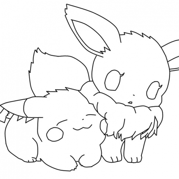 images of a chibi anime pokemon to color for adults