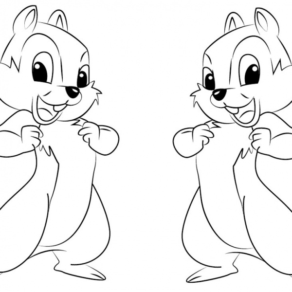 Chip and Dale Coloring Pages - Free Printable Coloring Pages