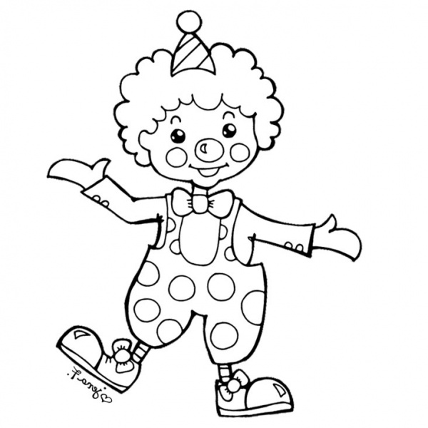 Clown Coloring Pages Black and White - Free Printable Coloring Pages