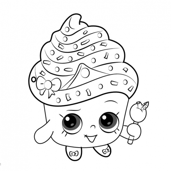 Shopkins Coloring Pages Cupcake Queen - Free Printable Coloring Pages