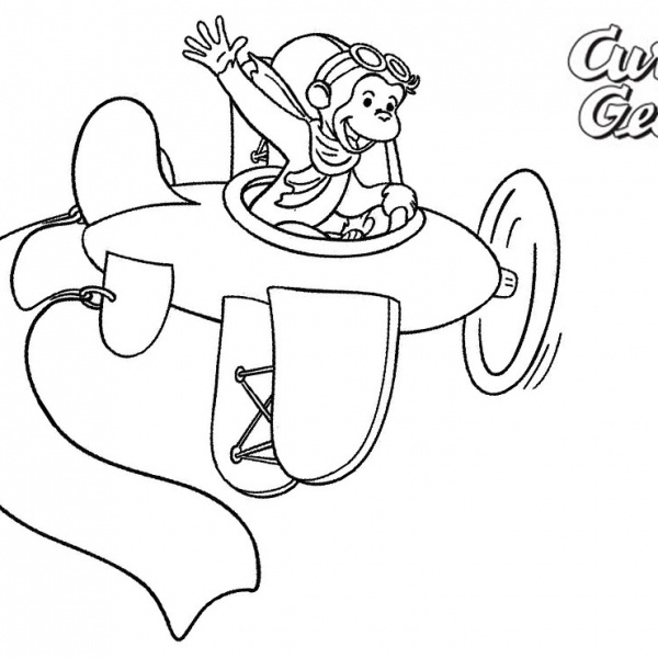 Curious George Coloring Pages Fly Kite - Free Printable Coloring Pages