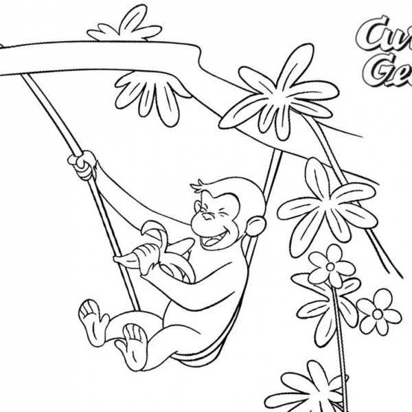 Curious George Coloring Pages Reading - Free Printable Coloring Pages