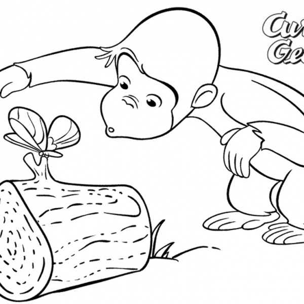 Curious George Coloring Pages Love Heart - Free Printable Coloring Pages