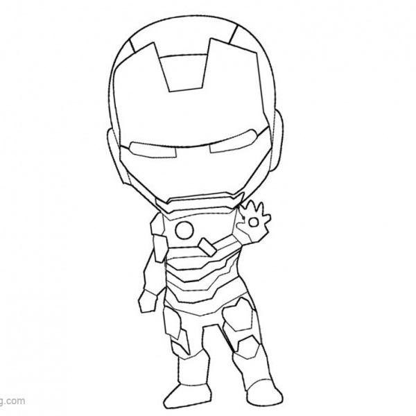 Chibi Iron Man Coloring Pages Dragon Style - Free Printable Coloring Pages