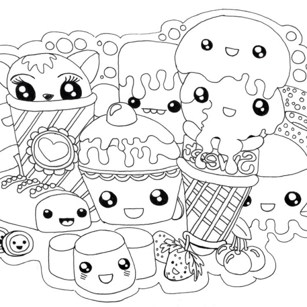 Cute Food Coloring Pages Free Printable