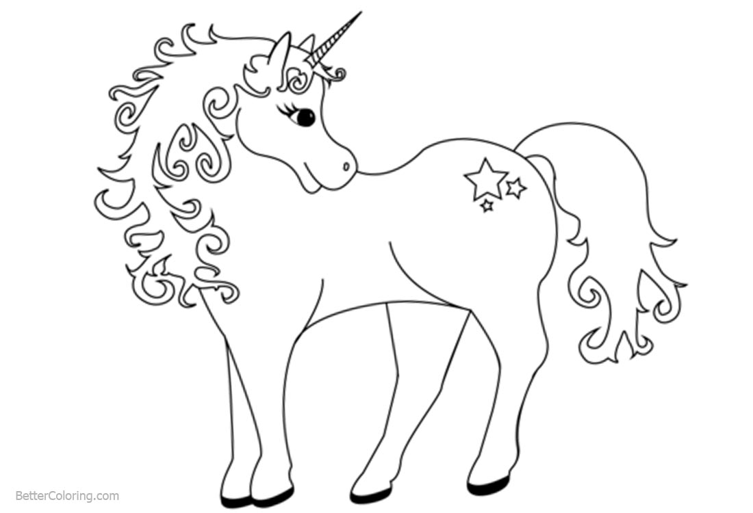 kawaii printable unicorn coloring pages