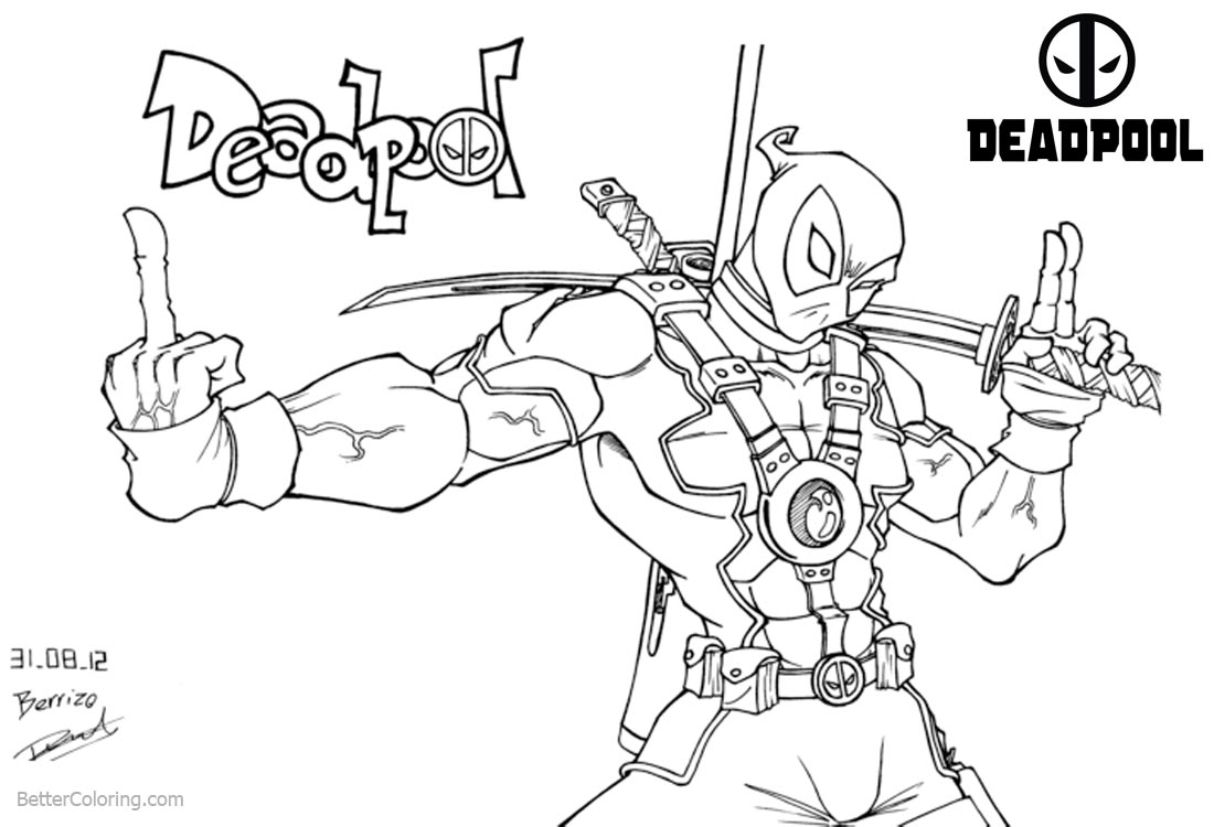 Deadpool Coloring Pages Fan Art - Free Printable Coloring  