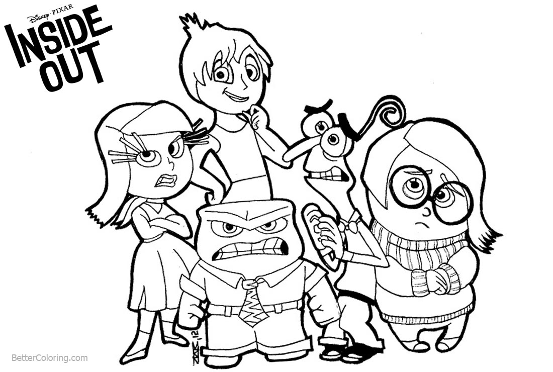 Disney Inside Out Coloring Pages Characters Free Printable Coloring Pages